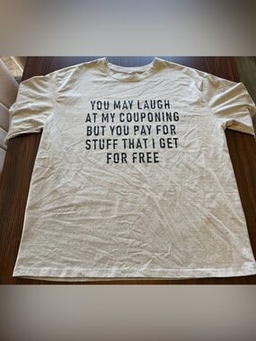 Funny Couponing Novelty Graphic Short Sleeve T Shirt Mens Heather Grey Size 2XL